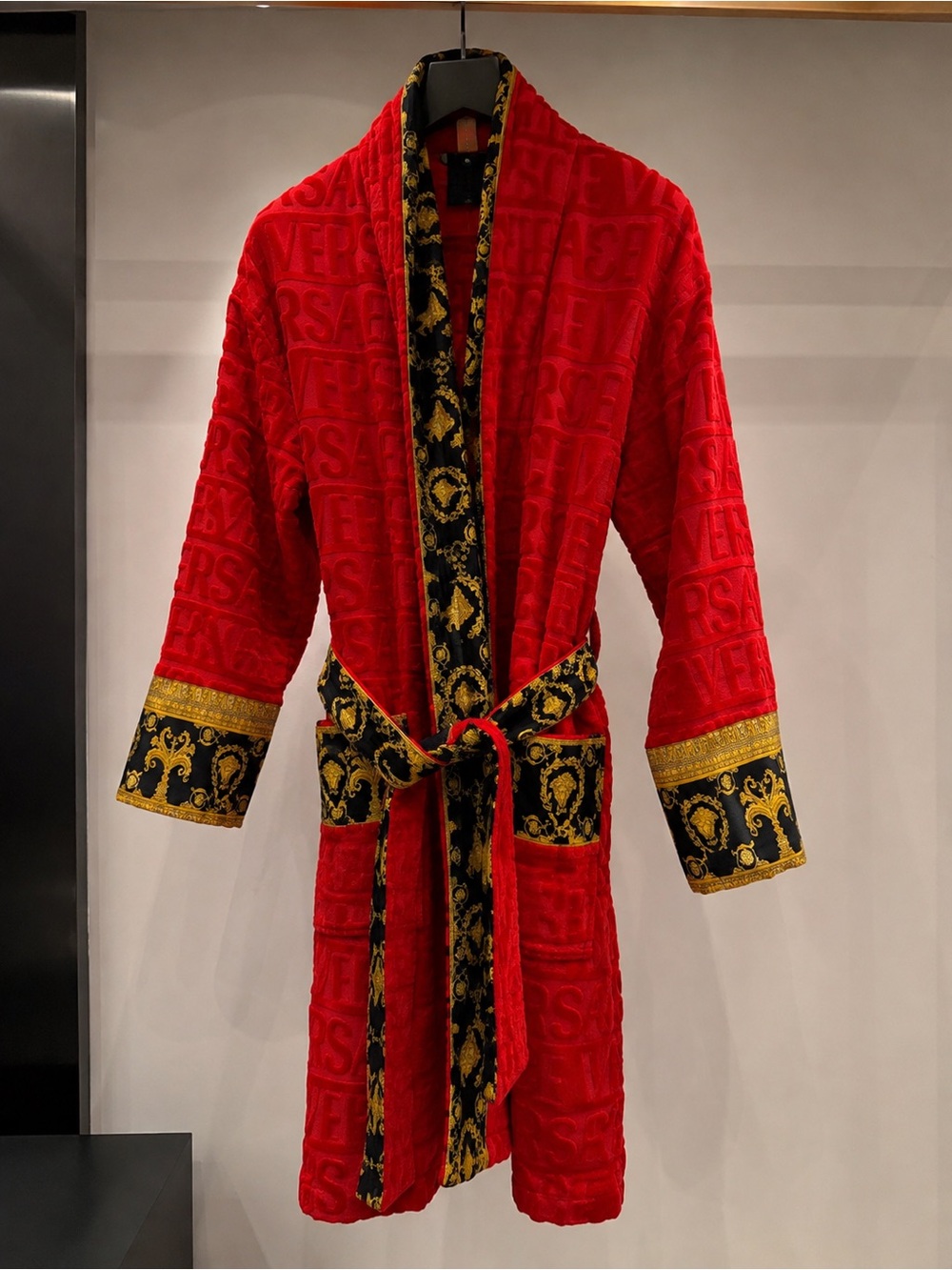 100% Authentic Versace Red Medusa Baroque Bathrobe / Robe – Size S